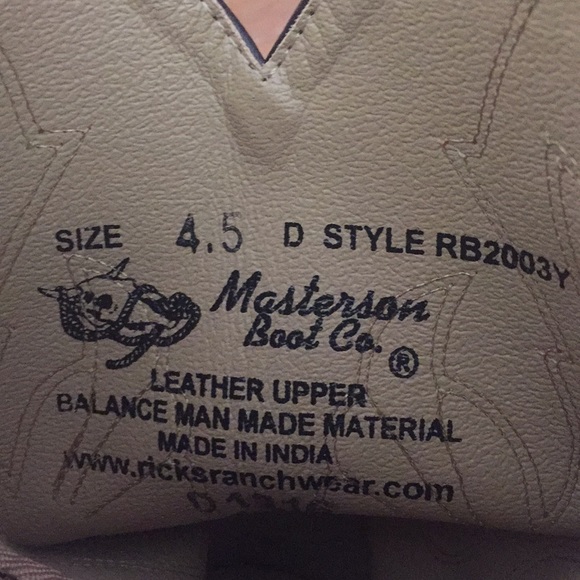 Leather & Suede Country Western Cowgirl Cowboy Boots- Masterson Boot Co - Picture 8 of 13